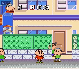 In-game screen of the game Crayon Shin-Chan - Arashi o Yobu Enji on Nintendo Super NES
