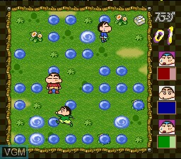 In-game screen of the game Crayon Shin-Chan - Nagagutsu Dobon!! on Nintendo Super NES