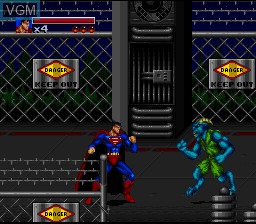 In-game screen of the game Death and Return of Superman, The on Nintendo Super NES