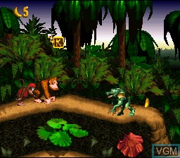 In-game screen of the game Donkey Kong Country on Nintendo Super NES