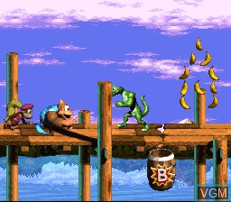 In-game screen of the game Super Donkey Kong 3 - Nazo no Krems Shima on Nintendo Super NES