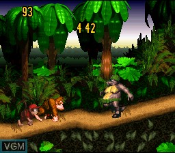 In-game screen of the game Donkey Kong Country - Competition Cartridge on Nintendo Super NES