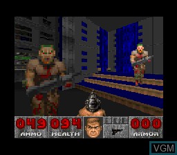 In-game screen of the game DOOM on Nintendo Super NES