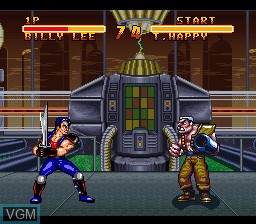 In-game screen of the game Double Dragon V - The Shadow Falls on Nintendo Super NES