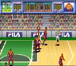 In-game screen of the game Dream Basketball - Dunk & Hoop on Nintendo Super NES