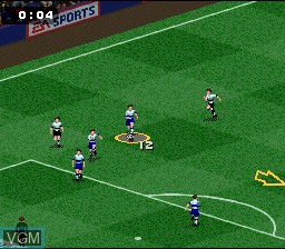 In-game screen of the game FIFA 97 on Nintendo Super NES