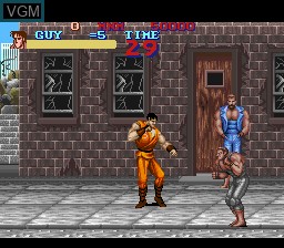 In-game screen of the game Final Fight Guy on Nintendo Super NES