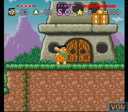 In-game screen of the game Flintstones, The - The Treasure of Sierra Madrock on Nintendo Super NES
