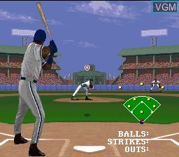 In-game screen of the game Frank Thomas Big Hurt Baseball on Nintendo Super NES