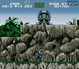 In-game screen of the game GunForce on Nintendo Super NES