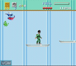 In-game screen of the game Harley's Humongous Adventure on Nintendo Super NES
