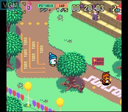 In-game screen of the game Hashire Hebereke on Nintendo Super NES