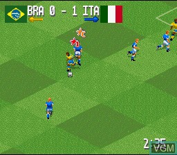 In-game screen of the game Head-On Soccer on Nintendo Super NES