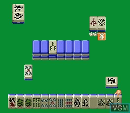 In-game screen of the game Honkaku Mahjong - Tetsuman on Nintendo Super NES