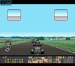 In-game screen of the game Human Grand Prix III - F1 Triple Battle on Nintendo Super NES