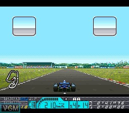 In-game screen of the game Human Grand Prix IV - F-1 Dream Battle on Nintendo Super NES
