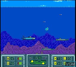 In-game screen of the game Hunt for Red October, The on Nintendo Super NES