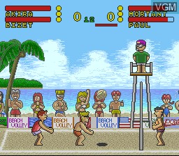 In-game screen of the game Inazuma Serve Da! Super Beach Volley on Nintendo Super NES