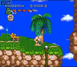 In-game screen of the game Joe & Mac 2 - Lost in the Tropics on Nintendo Super NES