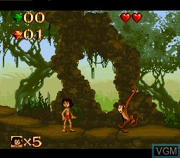In-game screen of the game Jungle Book, The on Nintendo Super NES