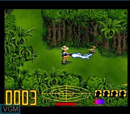 In-game screen of the game Jurassic Park on Nintendo Super NES