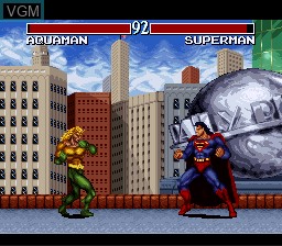 In-game screen of the game Justice League Task Force on Nintendo Super NES