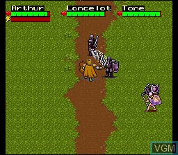 In-game screen of the game King Arthur & the Knights of Justice on Nintendo Super NES