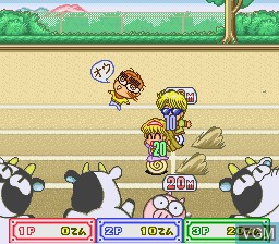In-game screen of the game Kingyo Chuuihou! Tobidase! Game Gakuen on Nintendo Super NES