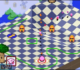 In-game screen of the game Kirby's Dream Course on Nintendo Super NES