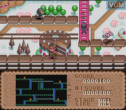 In-game screen of the game Lode Runner Twin - Justy to Liberty no Daibouken on Nintendo Super NES