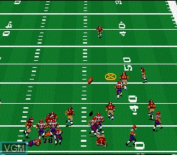 In-game screen of the game John Madden Football '93 on Nintendo Super NES