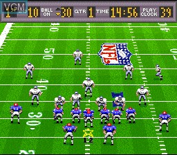 In-game screen of the game Madden NFL '94 on Nintendo Super NES