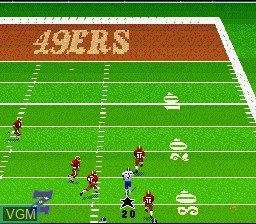 In-game screen of the game Madden NFL 96 on Nintendo Super NES