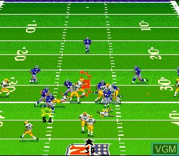 In-game screen of the game Madden NFL '98 on Nintendo Super NES