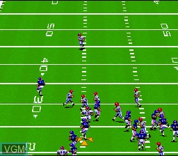 In-game screen of the game John Madden Football on Nintendo Super NES