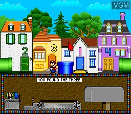 In-game screen of the game Mario's Early Years - Fun with Numbers on Nintendo Super NES