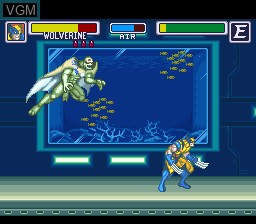In-game screen of the game Marvel Super Heroes in War of the Gems on Nintendo Super NES