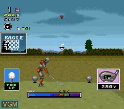 In-game screen of the game Mecarobot Golf on Nintendo Super NES