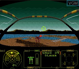 In-game screen of the game MechWarrior on Nintendo Super NES