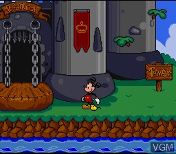 In-game screen of the game Mickey's Ultimate Challenge on Nintendo Super NES