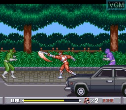 In-game screen of the game Mighty Morphin Power Rangers on Nintendo Super NES