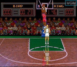 In-game screen of the game NBA All-Star Challenge on Nintendo Super NES