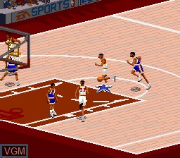 In-game screen of the game NBA Live 95 on Nintendo Super NES
