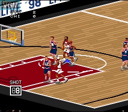 In-game screen of the game NBA Live 98 on Nintendo Super NES