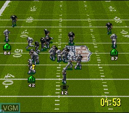 In-game screen of the game NFL Quarterback Club 96 on Nintendo Super NES