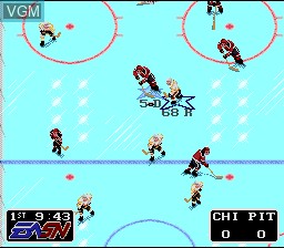 In-game screen of the game NHLPA Hockey 93 on Nintendo Super NES