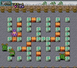 In-game screen of the game Nichibutsu Arcade Classics 2 - Heiankyo Alien on Nintendo Super NES