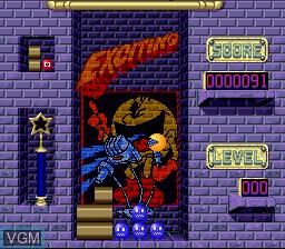 In-game screen of the game Pac-Attack on Nintendo Super NES