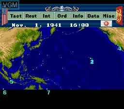 In-game screen of the game P.T.O. - Pacific Theater of Operations on Nintendo Super NES