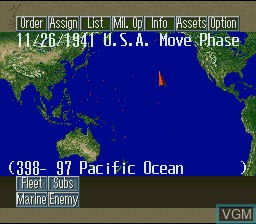 In-game screen of the game P.T.O. II - Pacific Theater of Operations on Nintendo Super NES
